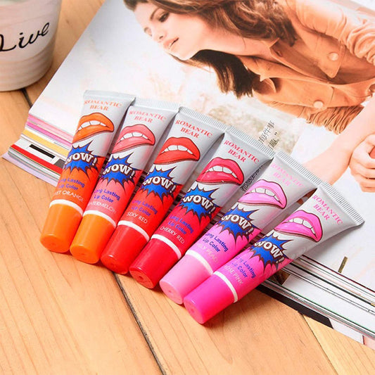6 Pcs Peel Off Wow Lipstick Lip Gloss