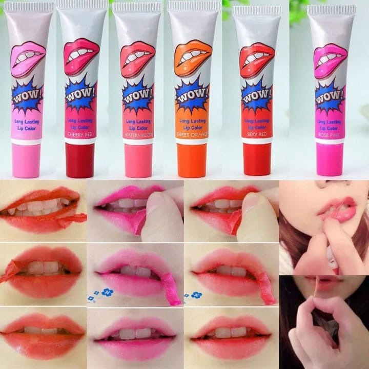 6 Pcs Peel Off Wow Lipstick Lip Gloss