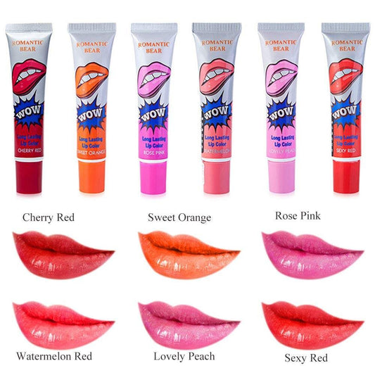 6 Pcs Peel Off Wow Lipstick Lip Gloss